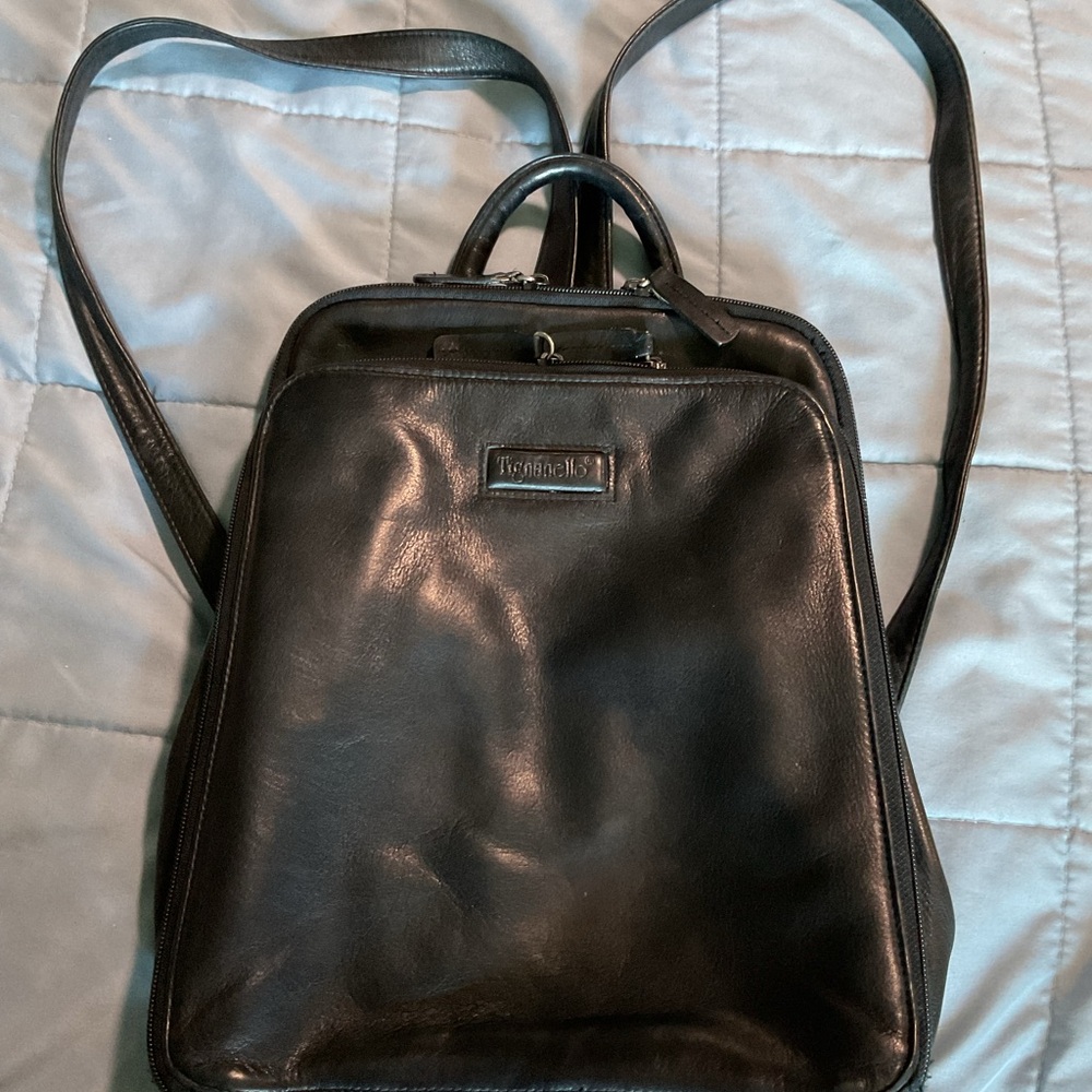 Tiganello Black Leather  Backpack